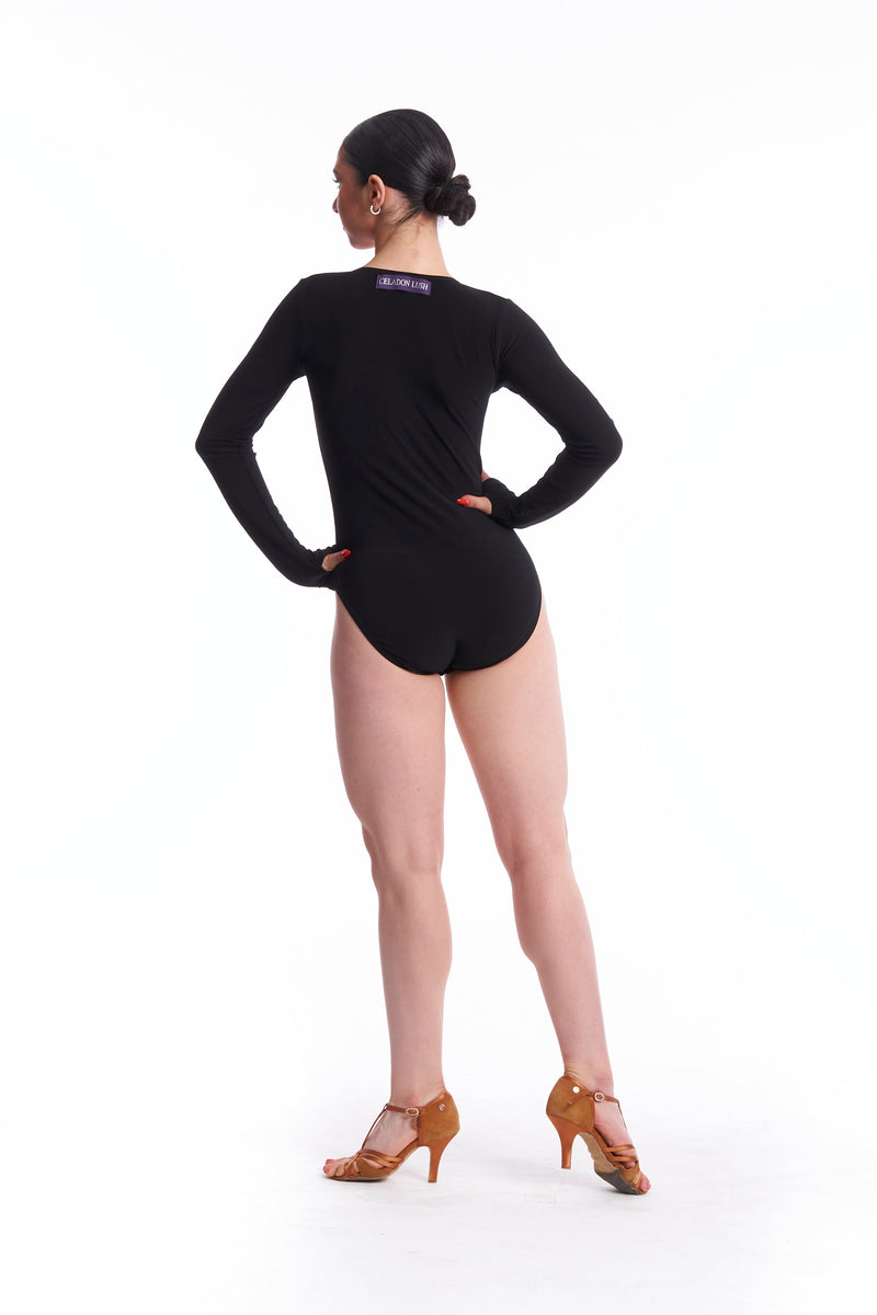 GOLD ACCENT BODYSUIT WITH THUMBHOLES