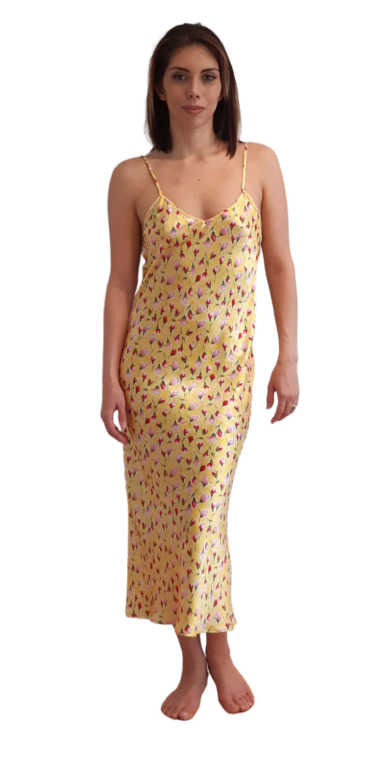 YELLOW ROSE BUD SLIP DRESS