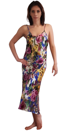 BLUE & VIOLET FLORAL SLIP DRESS